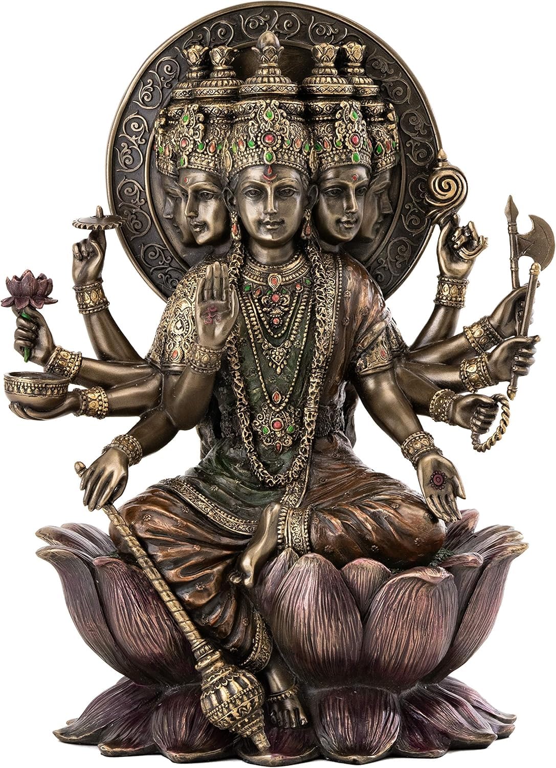 Statue de Gayatri Mata en bronze coulé à froid sculpture de luxe