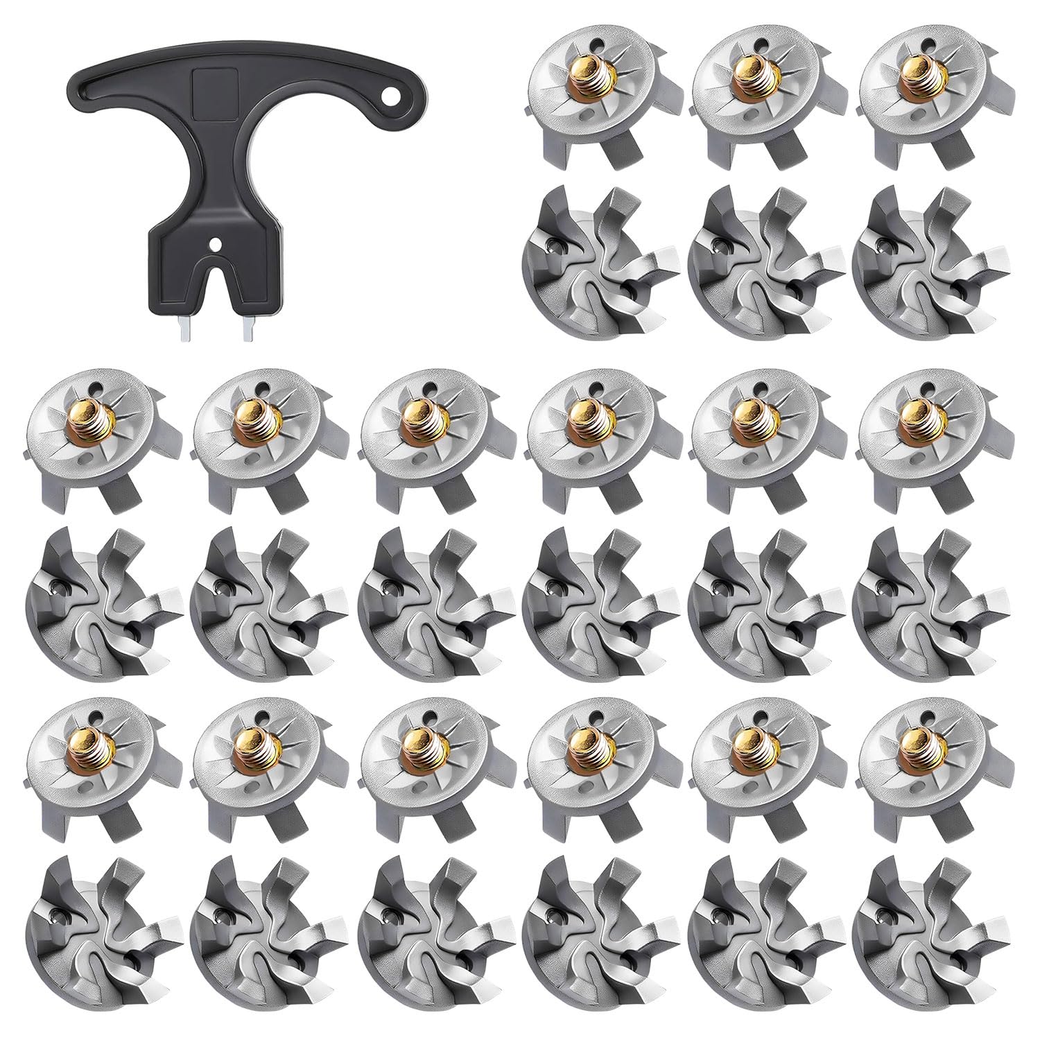 30Pcs Golf Spikes Golf Shoe Spikes Replacements, Golf Spikes for Any Shoe, Replacement Spikes with Wrench Suitable for Use on Lawns or Golf Courses
