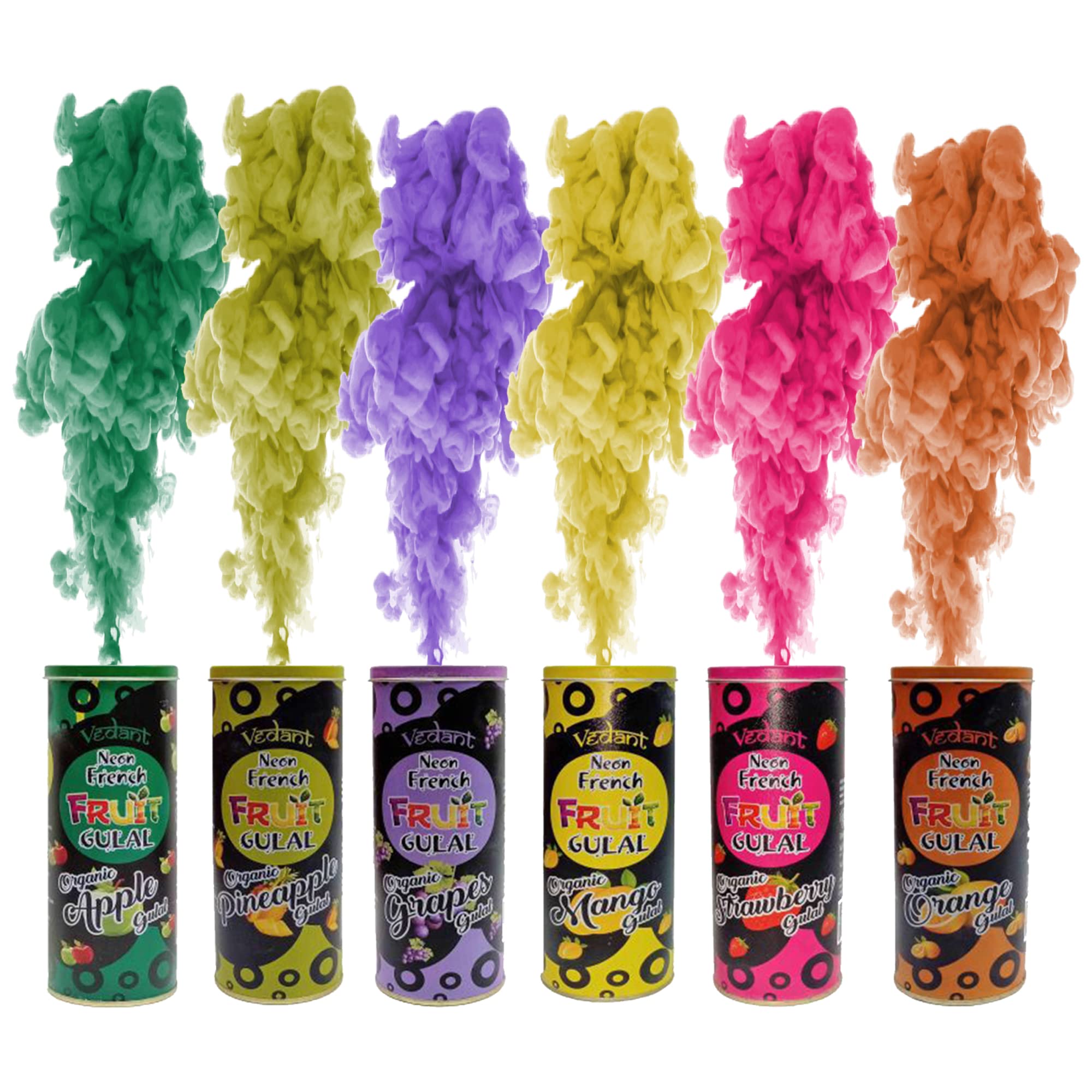 Popo Toys Holi Organic Neon French Fruit Gulal - Pineapple, Grapes, Strawberry, Mango, Apple, Orange - Set of 6-100% Organic, Multicolor | Family Pack of 6 X 200 GMS | Fruit Colours | Made in India (B08W5JJL4T) Amazon Price History, Amazon Price Tracker