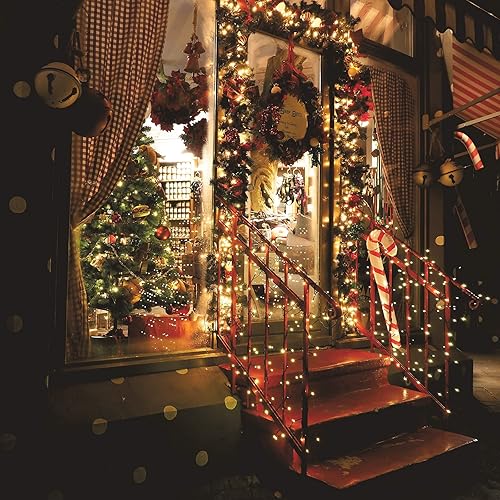 Miniatura 6 de Luces de Navidad, tira de 50 luces LED para exteriores de 18 pies con temporizador y 8 modos, funciona con 3 pilas AA, impermeable, para decoración