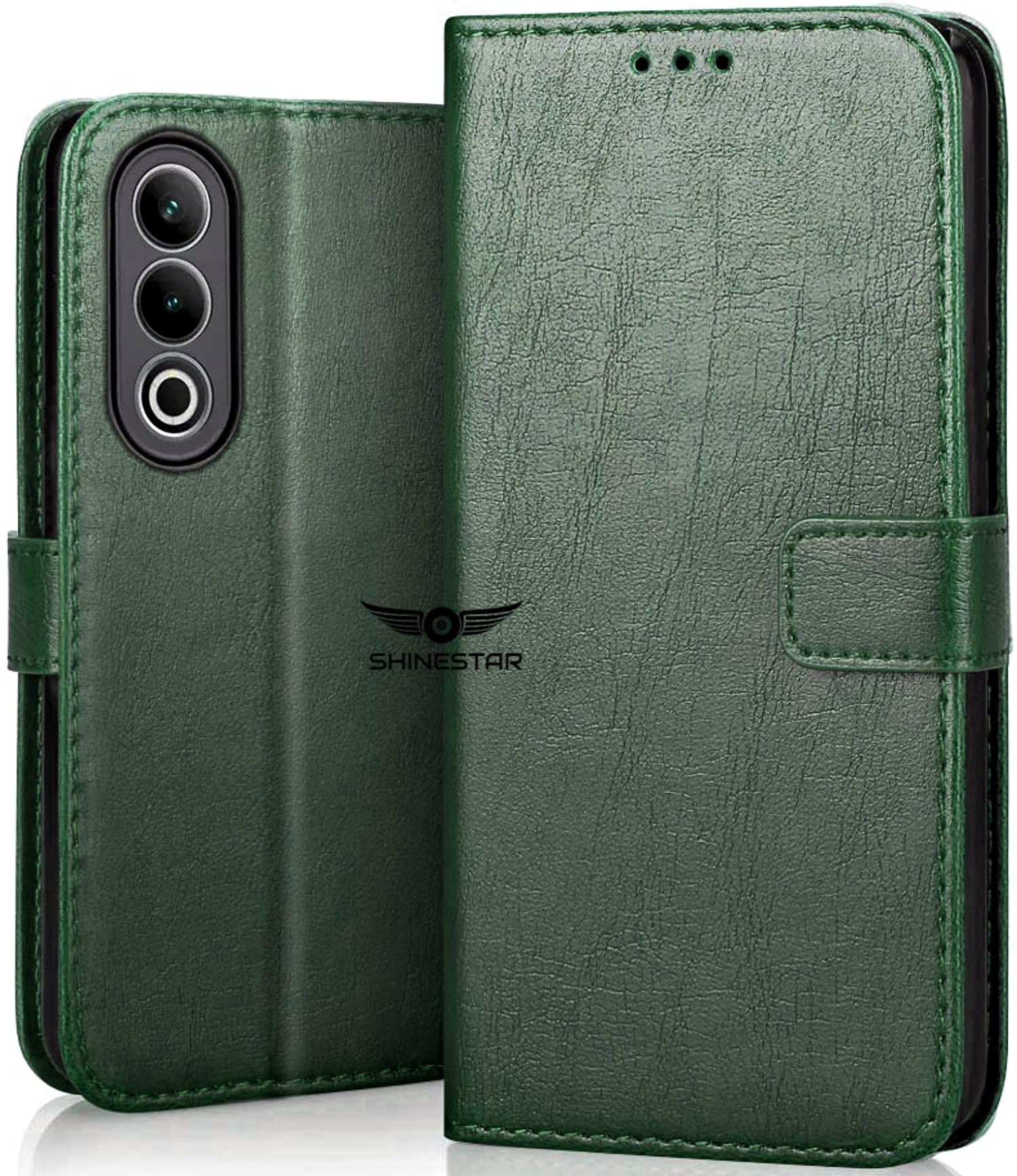 SHINESTAR Oppo K12x 5G Flip Back Cover | PU Leather Flip Cover Wallet Case with TPU Silicone Case Back Cover for Oppo K12x 5G - Unique Green (B0DDJLHFJ5) Amazon Price History, Amazon Price Tracker