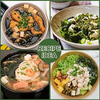6.5oz Dried Miso Soup Mix - Instant Dried Wakame Seaweed, Tofu & Green Onion Mix, Vegan Soup Toppings, Quick-Soak Japanese Broth Add-In for Ramen, Udon, Noodles, Stews & Camping Meals
