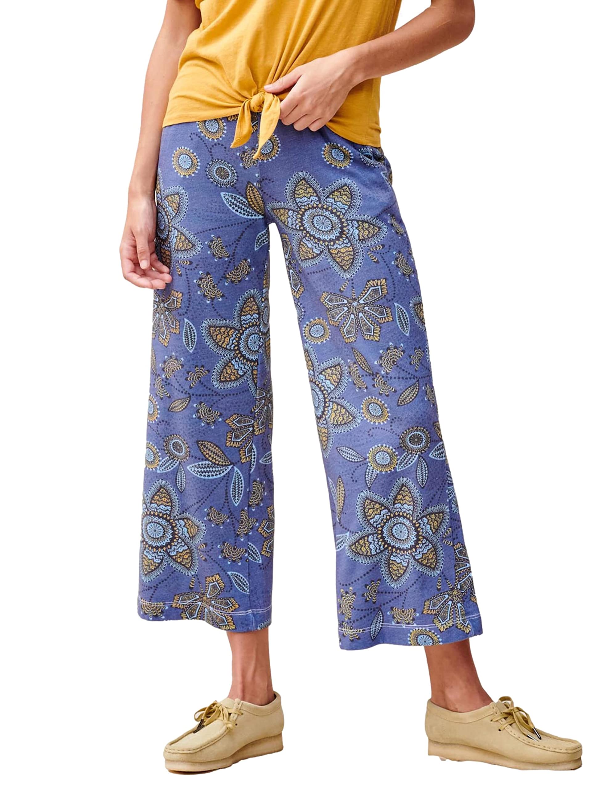 Sundry Exploded Floral Flare Pant- 1 Chambray