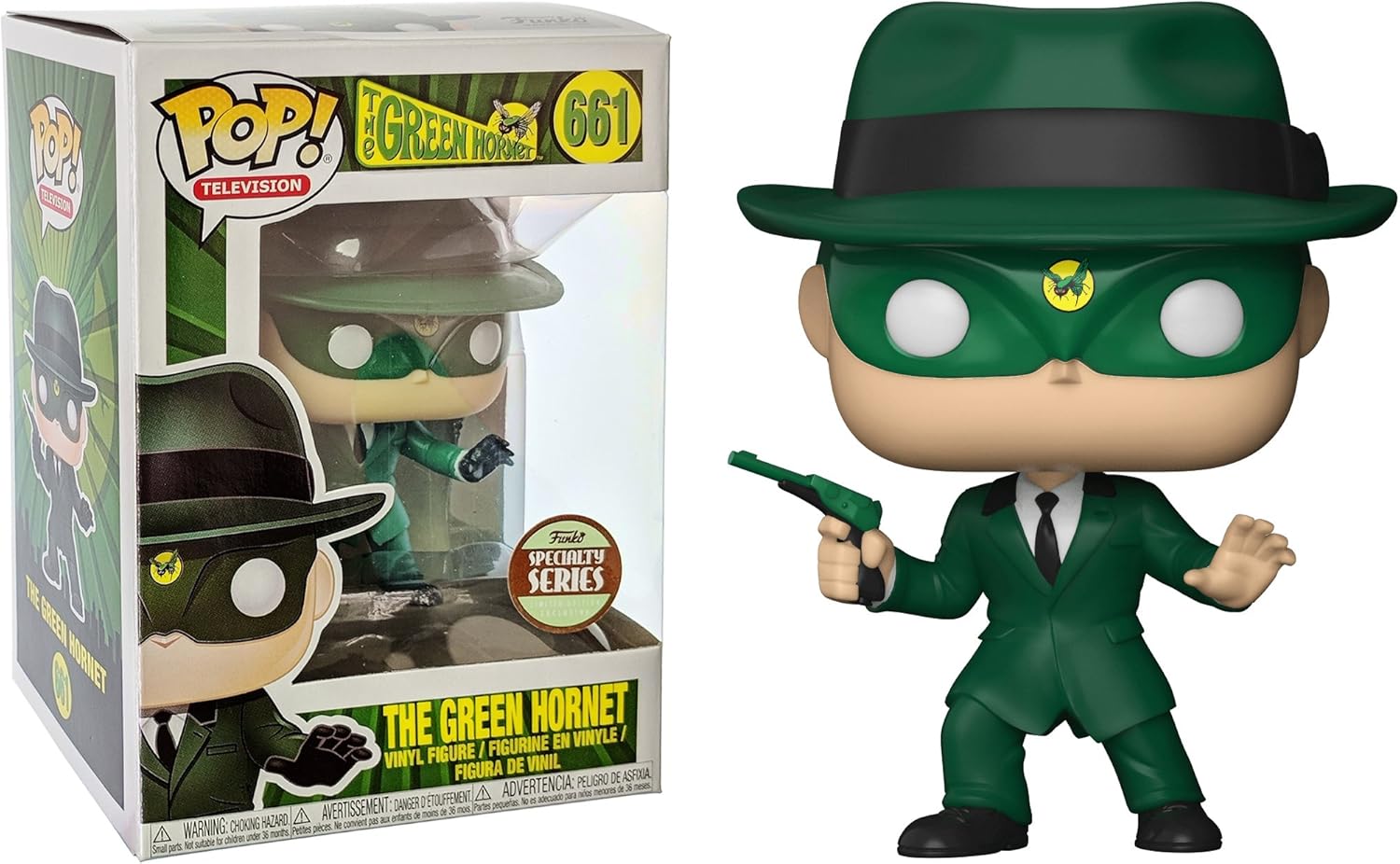 Funko Green Hornet (Specialty Series): Green Hornet x POP! TV Vinyl Figure & 1 POP! Compatible PET Plastic Graphical Protector Bundle [#661/31485 - B]