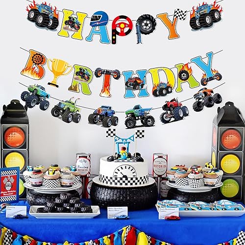 Vista 218 de Zwiebeco Decoración de fiesta de feliz cumpleaños, banderín, guirnalda de banderines, kit de abanico de papel para niños, Capitán América