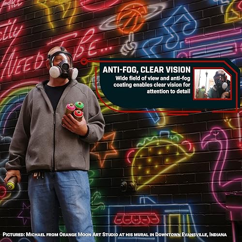 Vista 21 de Parcil Distribution Gas Mask Survival Nuclear and Chemical Full Face Respirator - Organic Vapor & Particulate - CE Tested Pd-100 ámbar claro