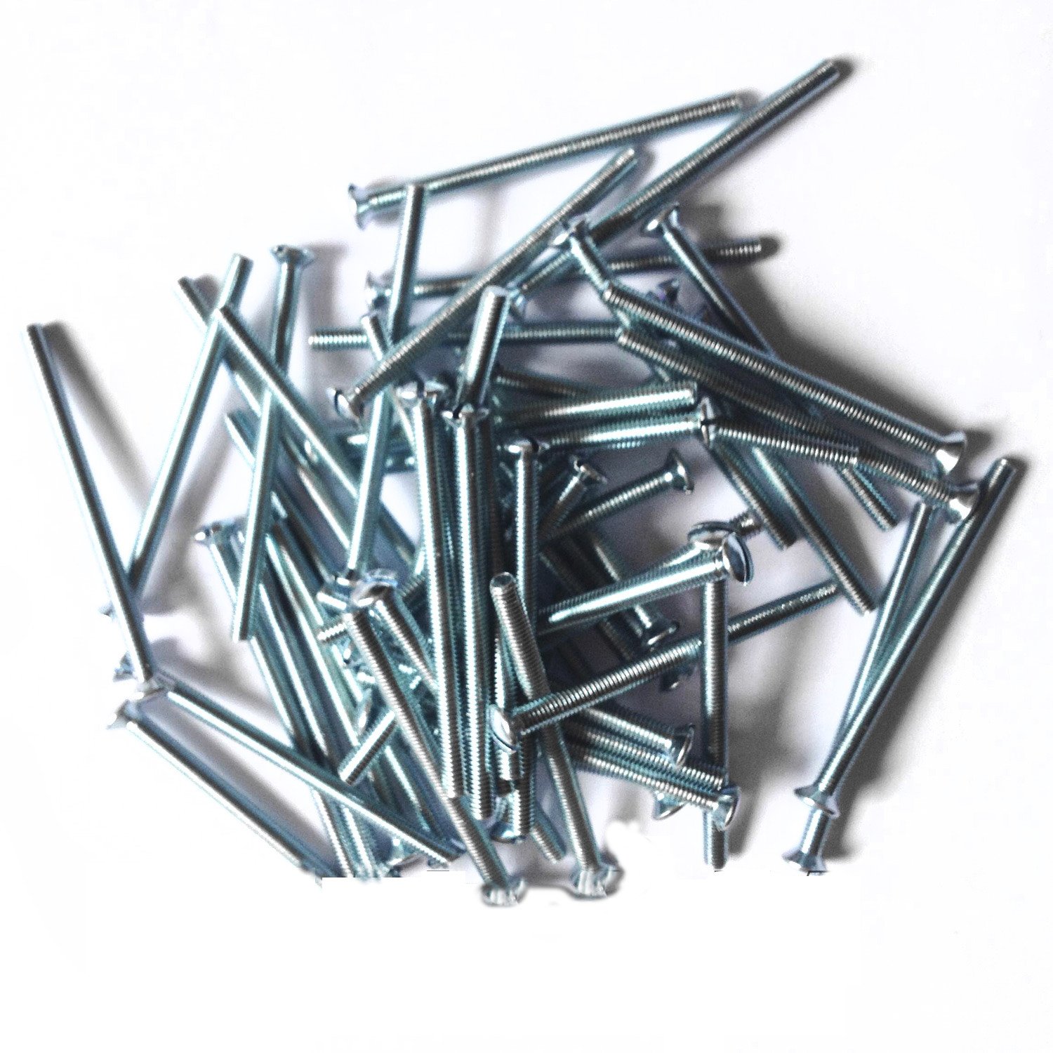 M3.5 Long Electrical socket Screws Slotted Bright Zinc Plated (BZP) Raised CSK Head, 40 mm - Pack of 500 Screws