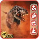 T-Rex恐竜ジャングルスクリーンセーバー - テレビの背景に使える先史時代の雰囲気