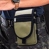 Vista 7 de Funda doble para teléfono para dos teléfonos, soporte para cinturón para hombre, funda táctica para teléfono celular con trabilla para cinturón