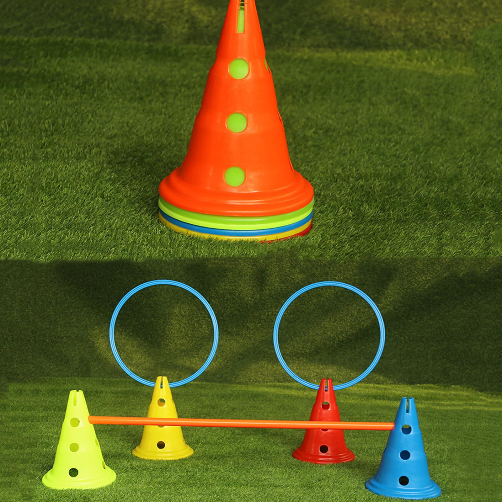 Sport Coni di Addestramento,Cinesini per Allenamento Calcio,Coni da Allenamento per Calcio,Coni di Segnalazione,Flessibile,Impilabile,per Allenamento di Calcio,Pallavolo,Addestramento