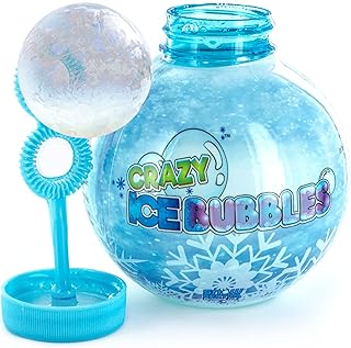 Bubble Solution & Wand:2 Pack Non Toxic Mix & Wands - Bubble Machine Makes Long Lasting Bubbles for Kids! Bubble Refill Solution Winter Toys & Frozen Bubbles Snow Toys - Outside Gifts for Boy & Girl