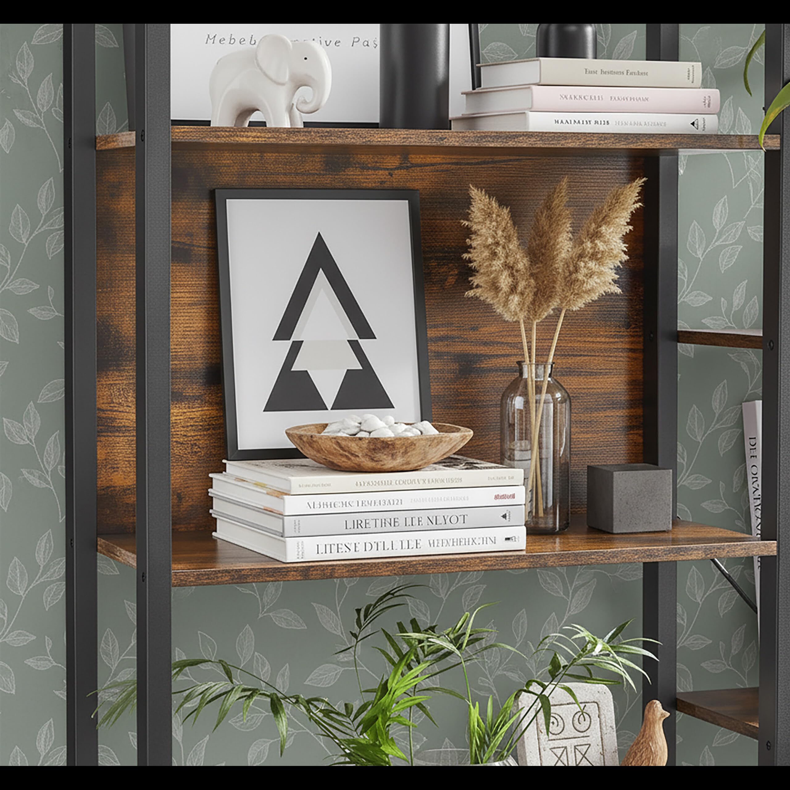 Relaxdays Scaffale Industrial, 14 Ripiani, Effetto Legno, Metallo, HLP: 166x158x24 cm, Marrone