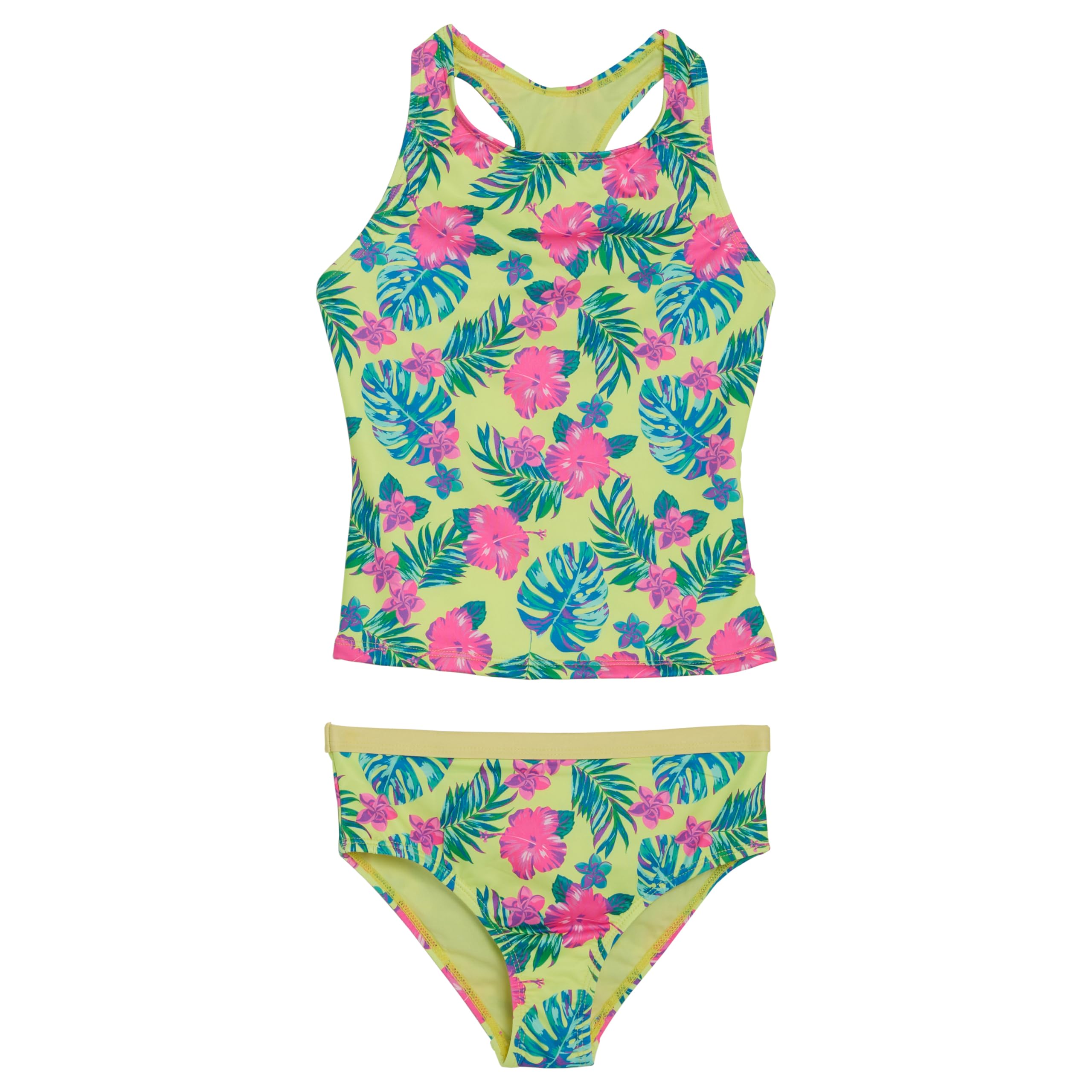 Lands' End Girls' UPF 50+ Swim Bikini Bottom and Racerback Tankini Set