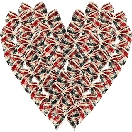 150 Pcs Christmas Mini Plaid Ribbon Bows - 1 Inch Buffalo Plaid Bows For Gift Wrapping, Tree Decor & DIY Crafts