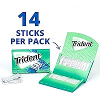 Vista 5 de 12 paquetes de 14 unidades cada uno; es decir, en total son 168 unidades de goma de mascar Trident Minty Sweet Twist sin azúcar sabor menta dulce.