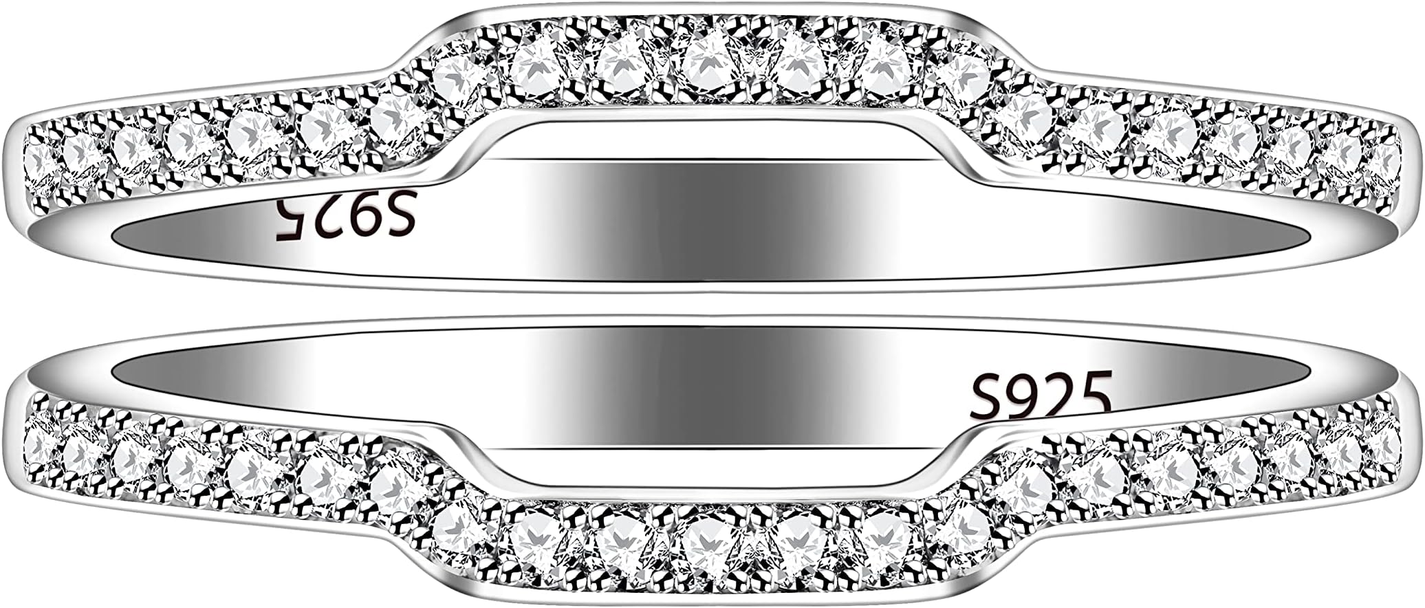 2 Stackable Rings Enhancer for Women 925 Sterling Silver Wedding Engagement Anniversary Promise Rings Enhancer Y2191