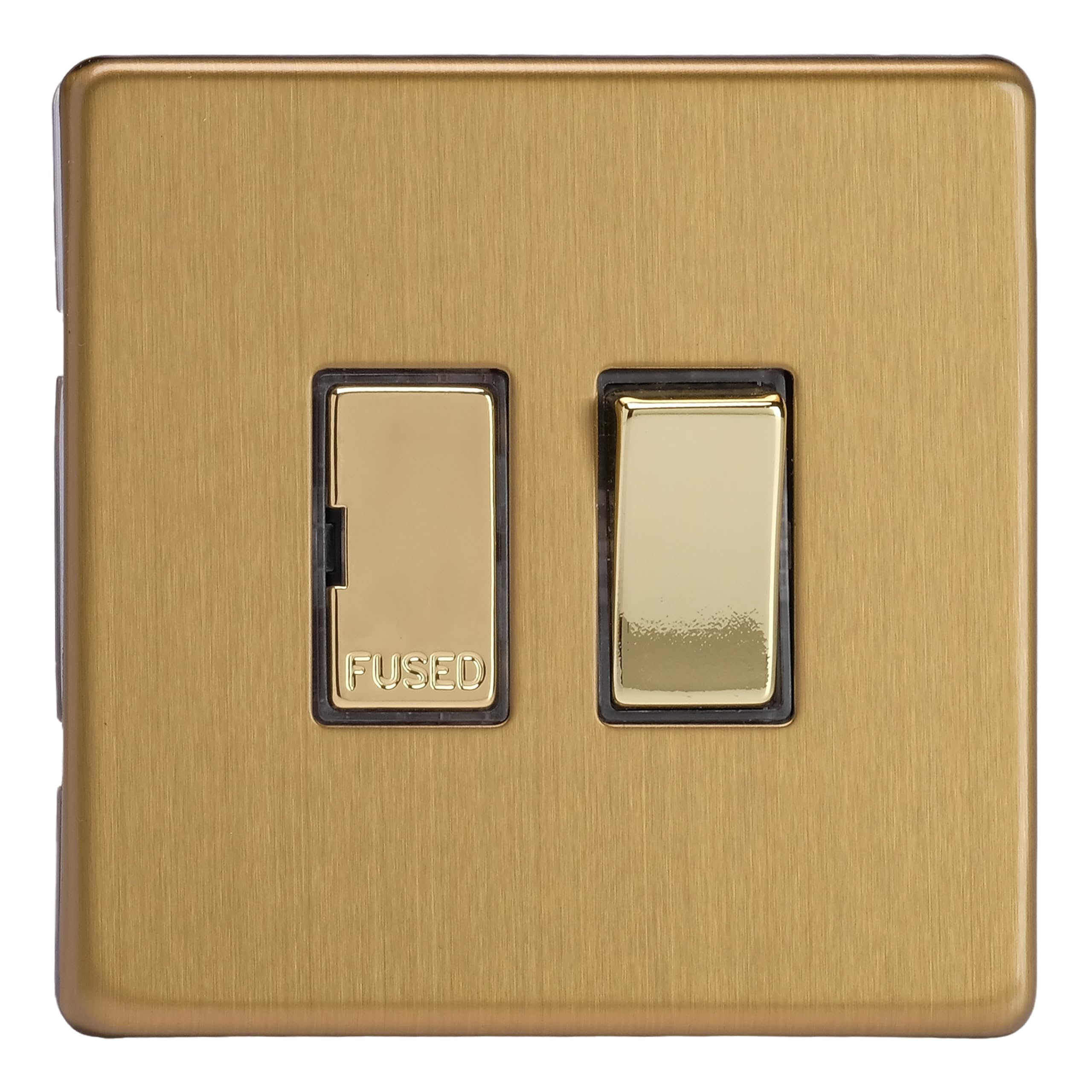 Varilight 13A Switched Fused Spur Screwless Brushed Brass XDB6DS