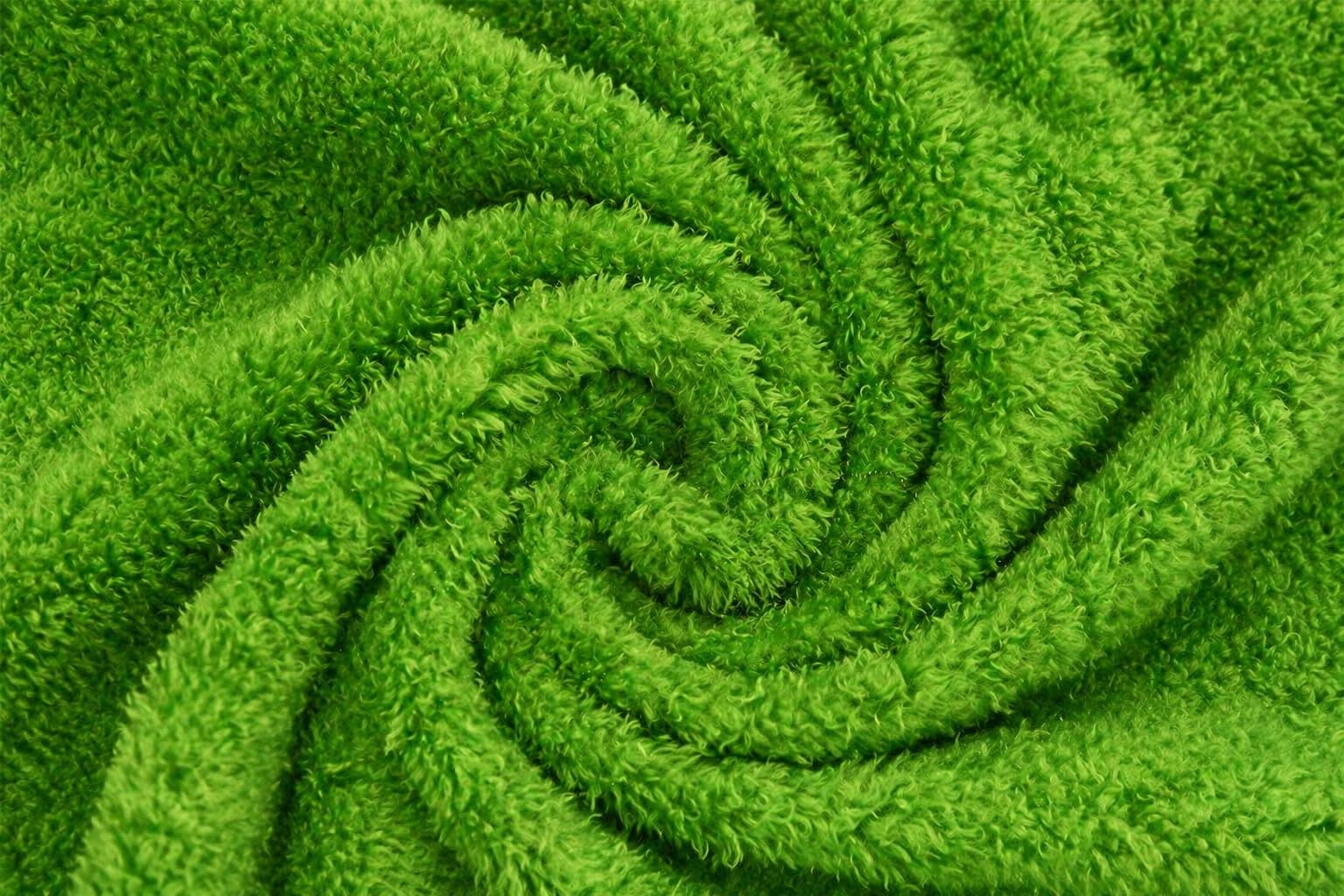 Crs Fur Fabrics Lime Green Curly Teddy Faux Fur Fabric Material Sample - 10Cm X 10Cm