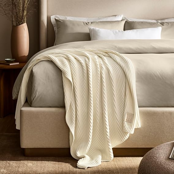 BOLL & BRANCH Sunday Throw Blanket, 70 x 45, Cream
