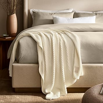 BOLL & BRANCH Sunday Throw Blanket, 70 x 45, Cream