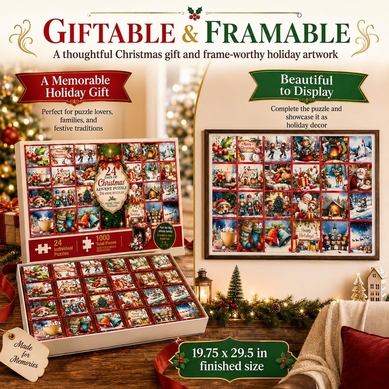 Christmas Advent Puzzle 1000 Piece Countdown 2026 thumbnail