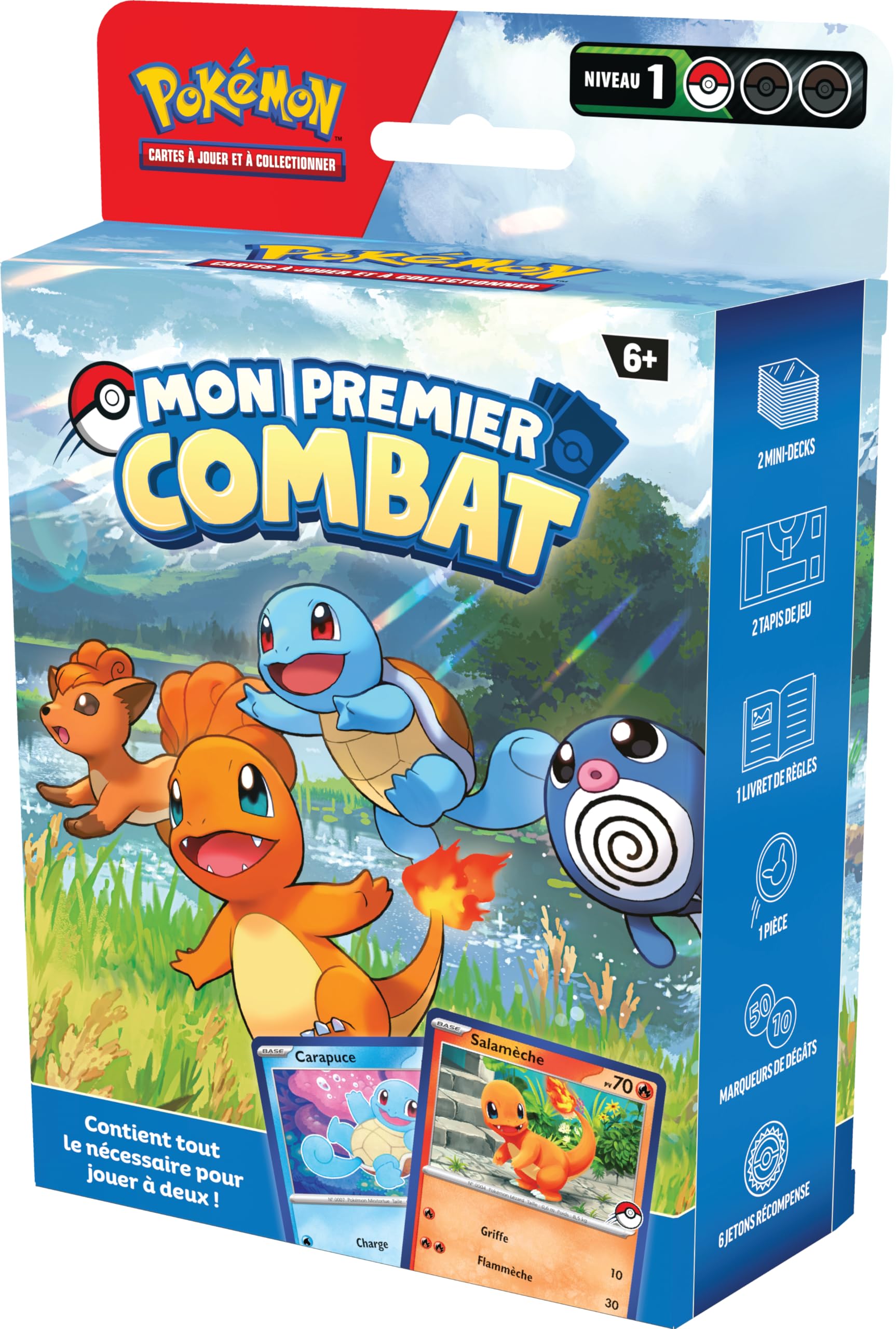 Pokémon: Mon Premier Combat – Salamèche et Carapuce du JCC Pokémon (kit de Lancement Contenant 2 Mini-Decks prêts à l’Emploi et des Accessoires)