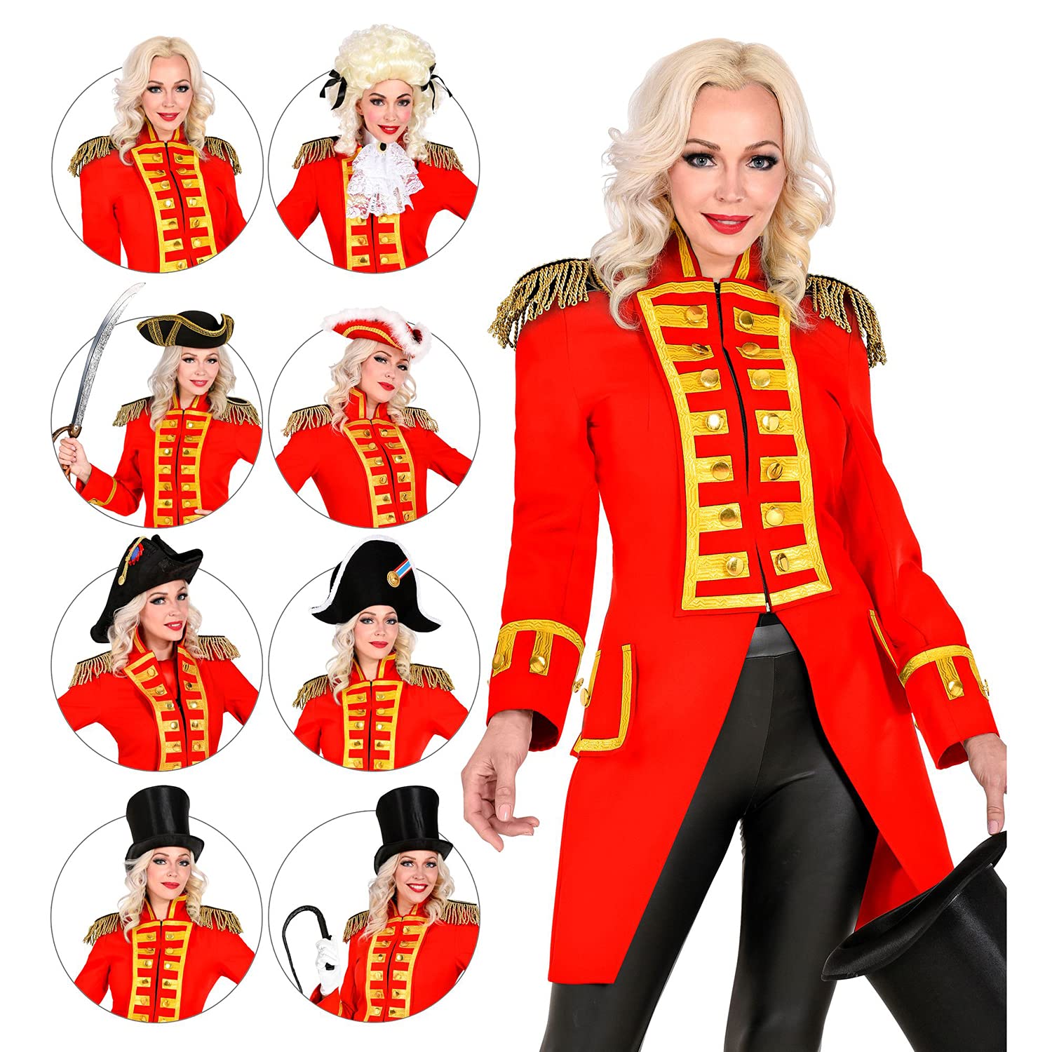 W WIDMANN MILANO Party Fashion - Traje de gala para mujer | Traje de gala para pirata, directora de circo, corista, estrella del rock, uniforme de la guardia y disfraces de carnaval