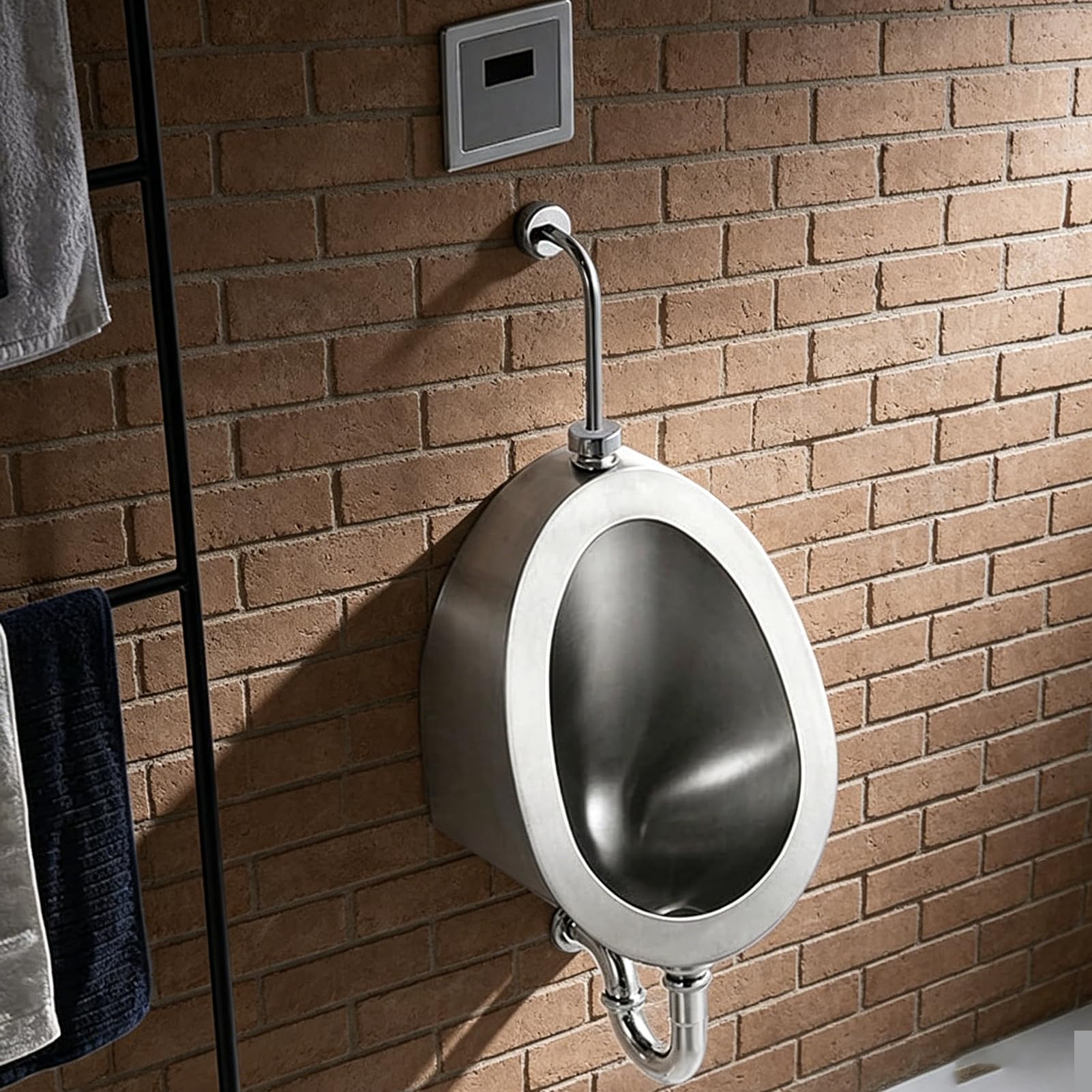 LYJIANGXIN Wall-Mounted 304 Stainless Steel Urinal For Men, Commercial Automatic Sensor Urinal Intelligent Flushing Urinals For Bathrooms, Restrooms, Garage, Bars, Hotels