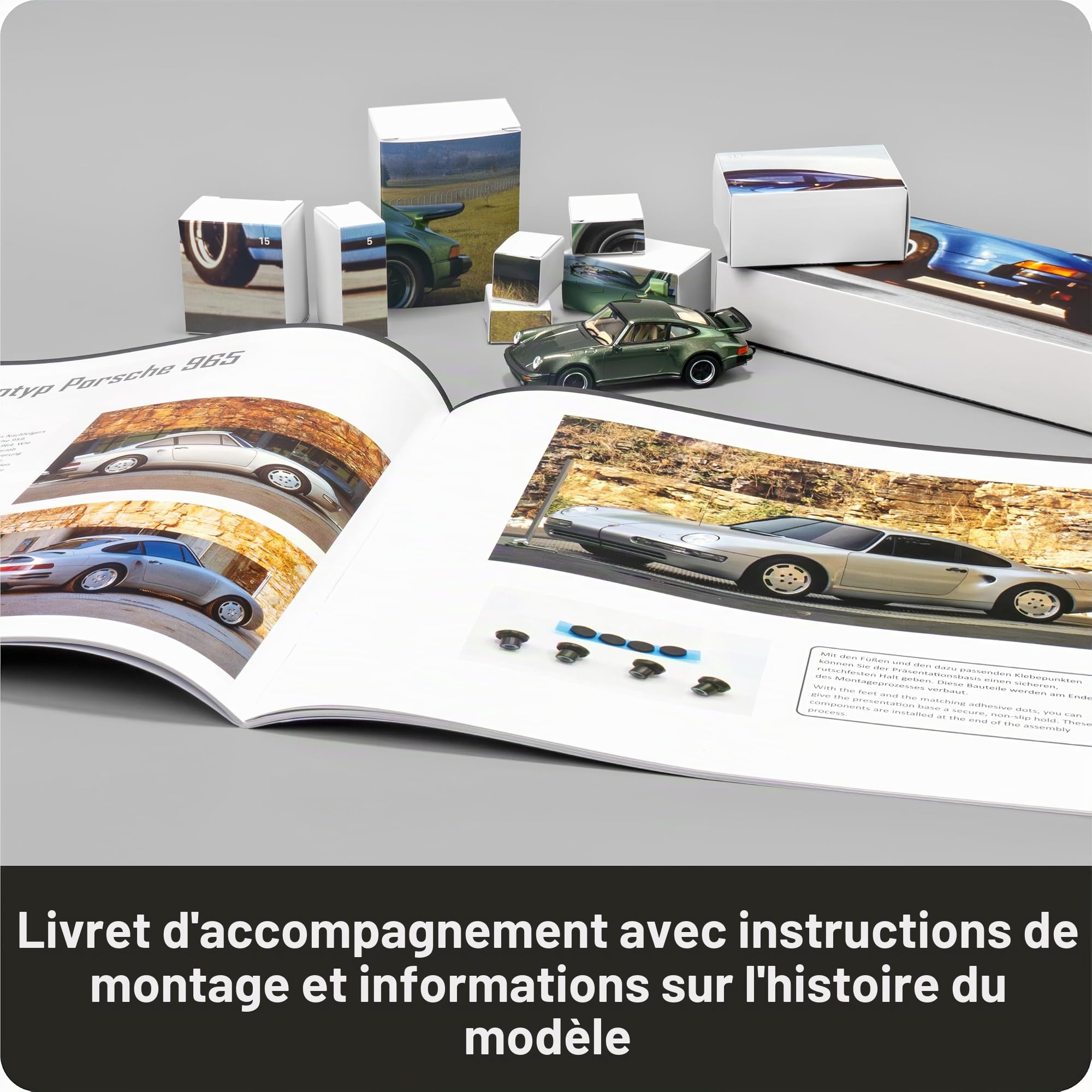 FRANZIS 67233 Porsche 911 Turbo Calendrier de l'Avent – Kit de modélisme à l'échelle 1:43, avec module sonore et livre d'accompagnement de 52 pages