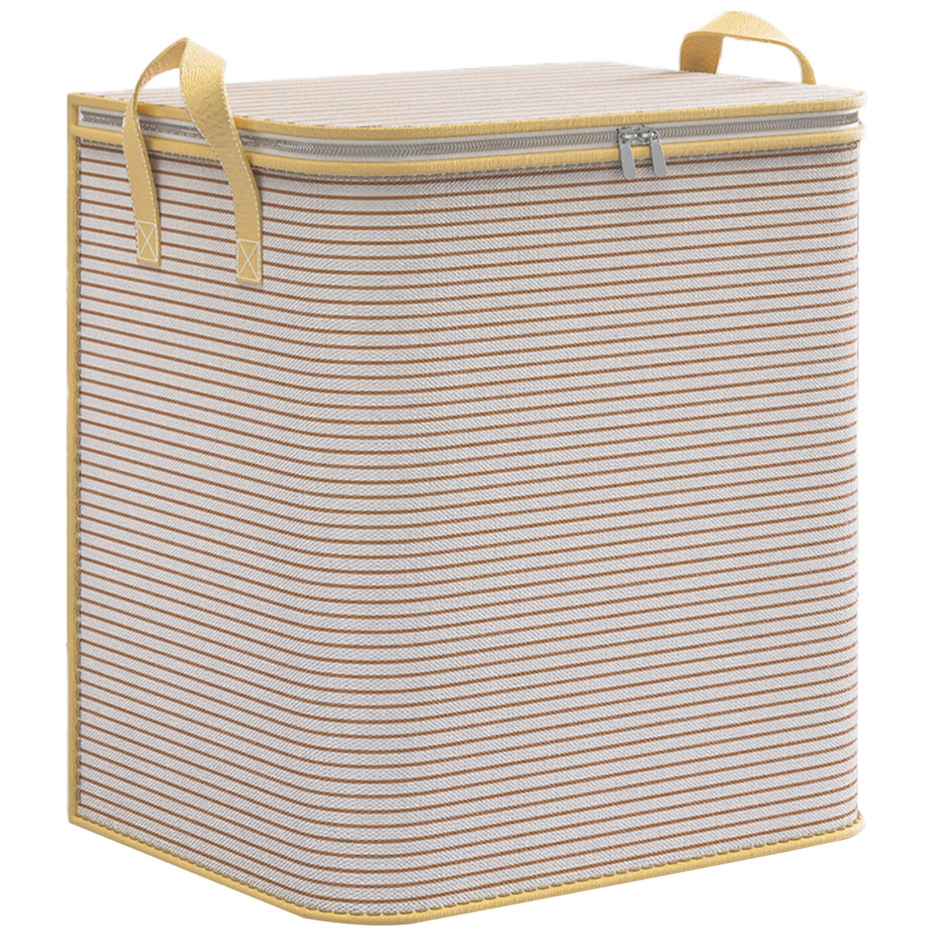 Xoeryoy Clothes Hamper Dustproof Clothes Storage Bin 176lbs Heavy Loading Fabric Storage Bins with Zipered Lid ＆ Handles Blanket for Closet Organization Coffee