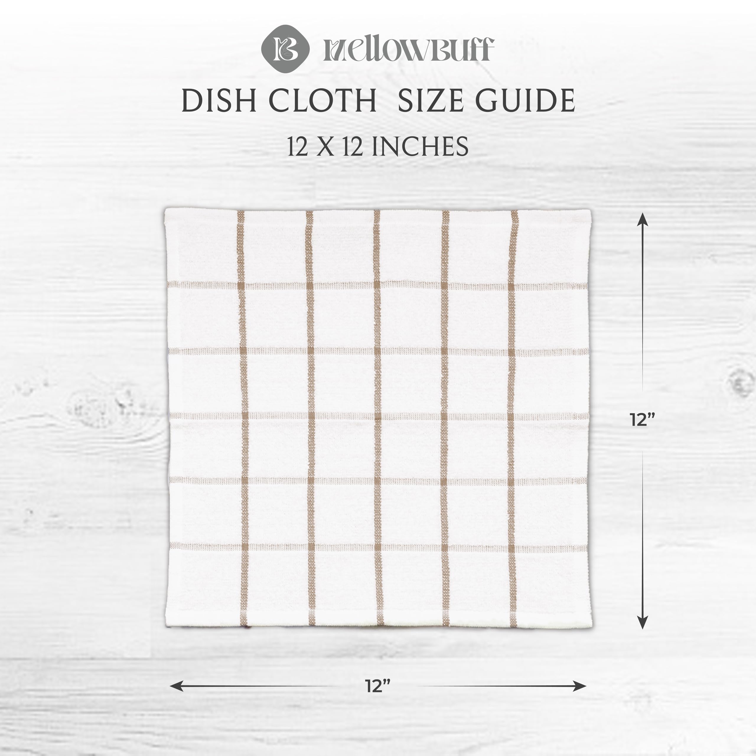 Paño de Cocina de Rizo 100% algodón, Paquete de 6, Toallas de Cocina súper Suaves y absorbentes, Limpieza de la Cocina y el Lavado de Platos, Color marrón