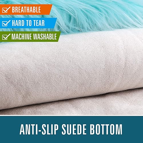 Miniatura 4 de LOCHAS Alfombra mullida ultrasuave, alfombra de pelo sintético de oveja, para el dormitorio, para colocar junto a la cama, para la sala, para el