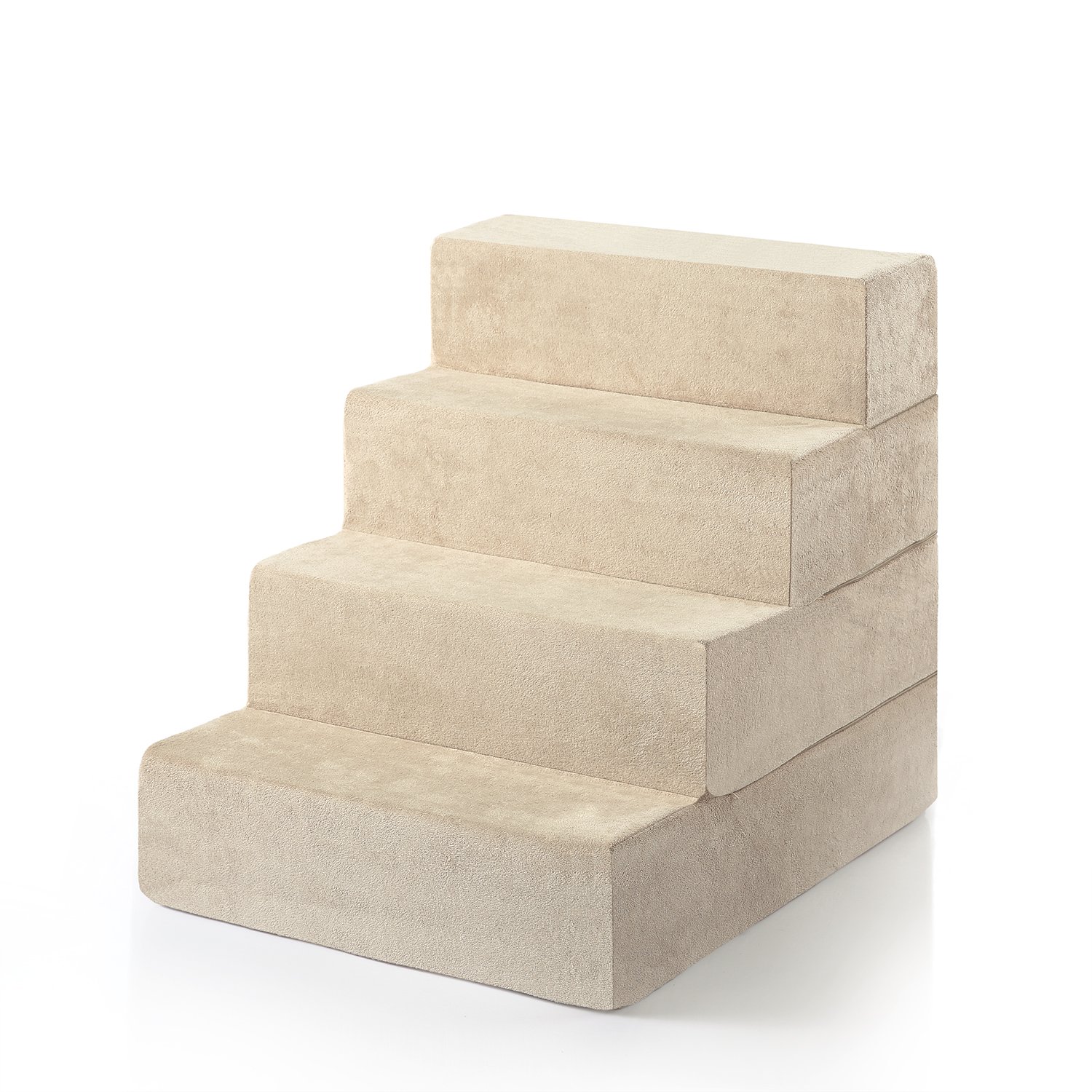 ZINUS Foam 24 Inch 4-Step Step Pet Stairs / Pet Ramp for Cats and Dogs, Extra Large, Beige