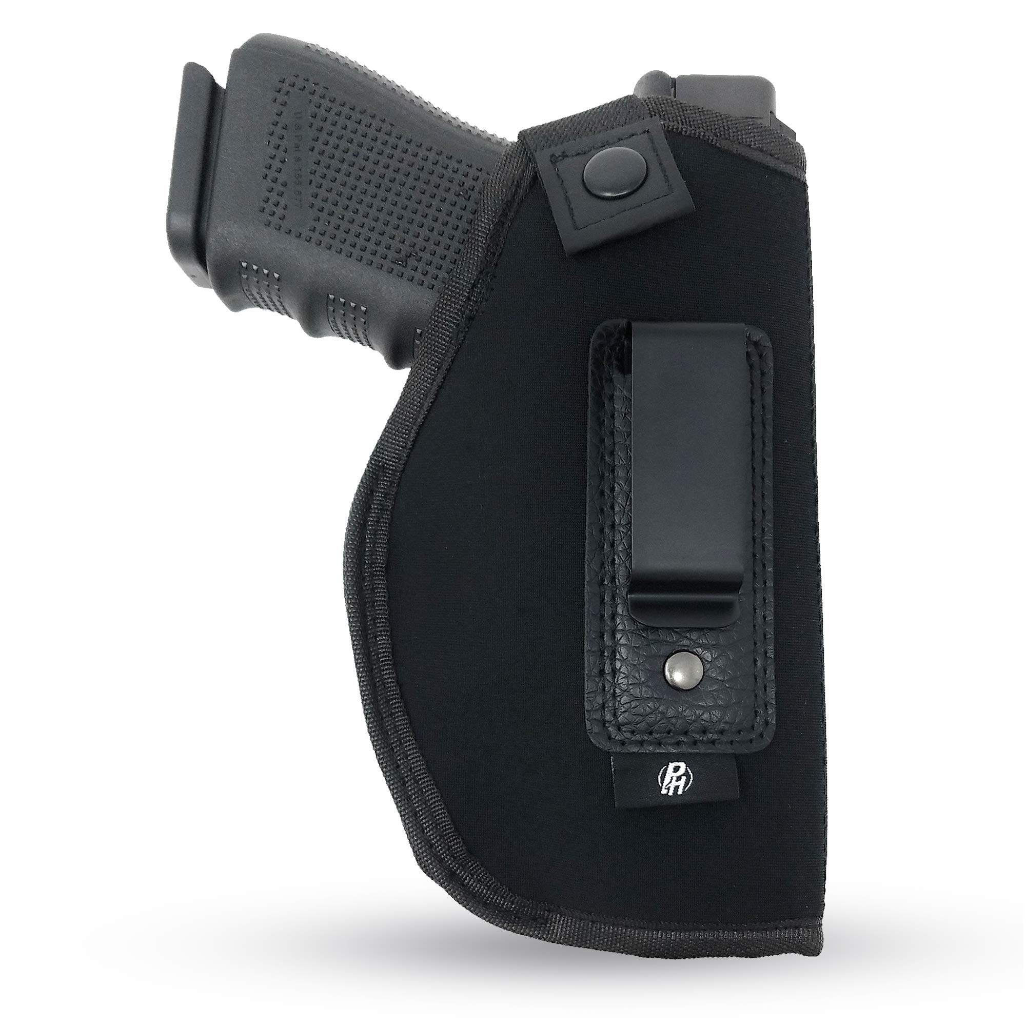 IWB Gun Holster by PH - Concealed Carry Soft Material - Fits All Firearms S&W M&P Shield 9mm / .40-1911 Models - Taurus PT111 G2 - Sig Sauer - Glock 19 17 27 43 - Beretta - Walther