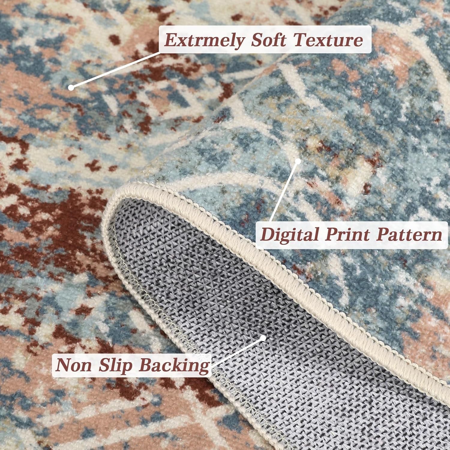 5x7 Irregular Shaped Area Rug for Living Room Bedroom Guestroom Indoor Throw Rugs Modern Abstract Art Meetingroom Home Office Lightweight Stain Resistant Floor Carpet Emerald Green Brown Gray