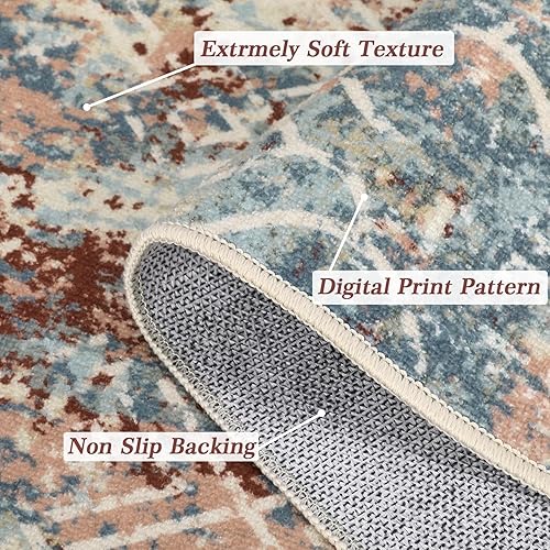 Miniatura 3 de 3D Optical Illusion Abstract Round Rug 70s Retro Pop Art Deco Large Rugs for Living Room Bedroom Classroom Red Brown Washable Low Pile Carpet