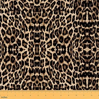 Erosebridal Leopard Print Fabric by The Yard Black Brown Cheetah Upholst...