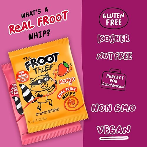 Miniatura 2 de El ladrón de frutas FROOT Golosinas de fruta reales en varitas, paquete de gran variedad, sin frutos secos, bolsas individuales para almuerzos