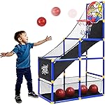 Kiddie Play Toy Basketball Hoop Arcade Game Set | with 4 Balls & Air Pump, Indoor Outdoors Sports Toys for Kids