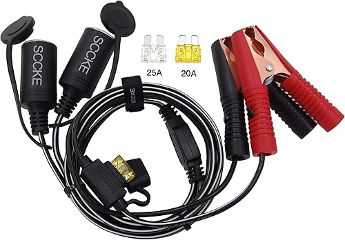 Cable de extensión de 10 pies 10.0 ft 14 AWG con abrazadera de batería de 12 V24 V clip de batería y adaptador para encendedor de cigarrillos