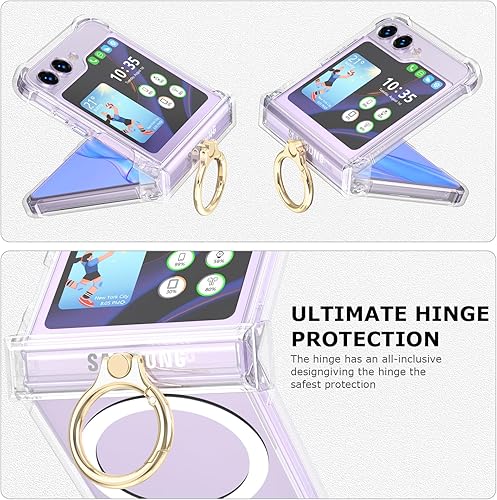 Miniatura 26 de DAKORIE Funda para Samsung Galaxy Z Flip 6 con protección de bisagra, paquete de 2 protectores de pantalla de vidrio templado para Samsung Galaxy Z