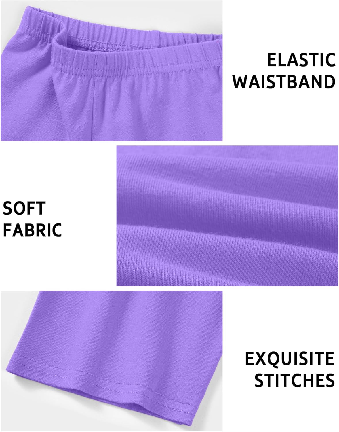 3 Pack Girls Bike Shorts Kids Cotton Cartwheel Athletic Gymnastics Shorts for Running Dance - Image 5