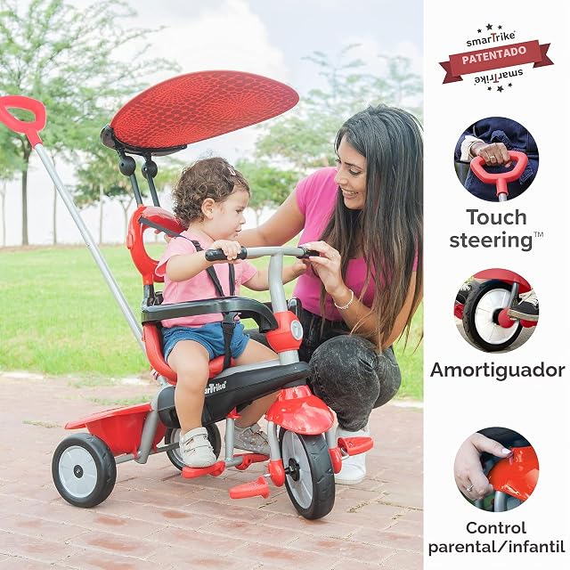 Foto 2 de 8 de smarTrike Zoom Triciclo para niños de 1, 2 y 3 años, 4 en 1, multietapa, color rojo
