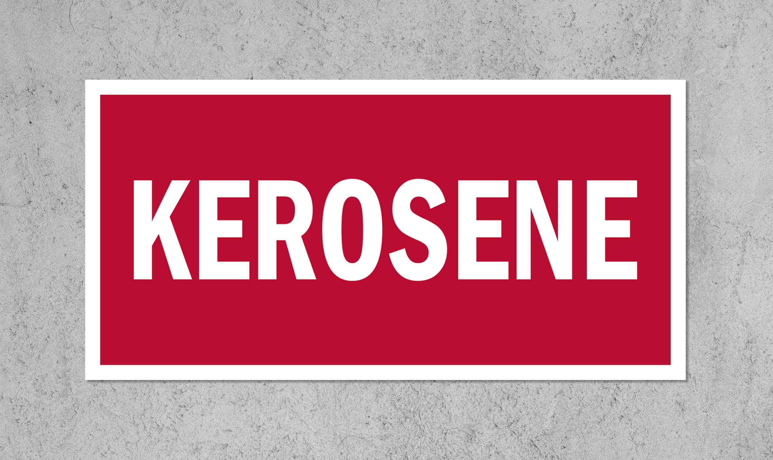 Kerosene Safety Sign - Self Adhesive Sticker (200mm x 100mm)