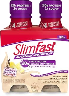 Case of Slim Fast Advanced Nutrition, Meal Replacement Shakes, 20g High Protein, Ready To Drink, Gluten & Lactose Free, 4 Bottles x 325ml per Box and 3 Boxes per case = 12 Vanilla Cream Drinks Total