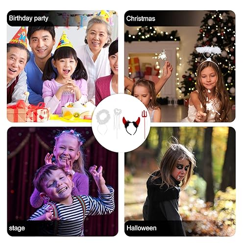 Vista 3 de LALAFINA 10 juegos de diadema de alas para trajes de baile de graduación, accesorios de maquillaje, accesorios para la cabeza, kit de accesorios