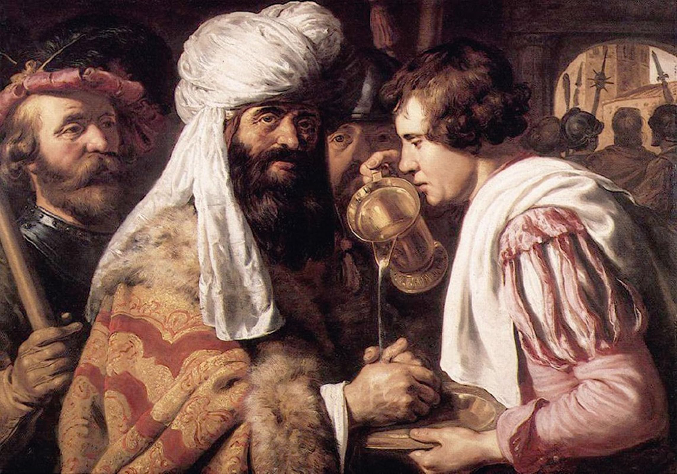 ARTXLXXBN Famous Prints Artwork Pictures Poster Painting Art Pilate Washing his Hands Jan Lievens Artwork Landscape Pictures for Home Decor 60x90cm