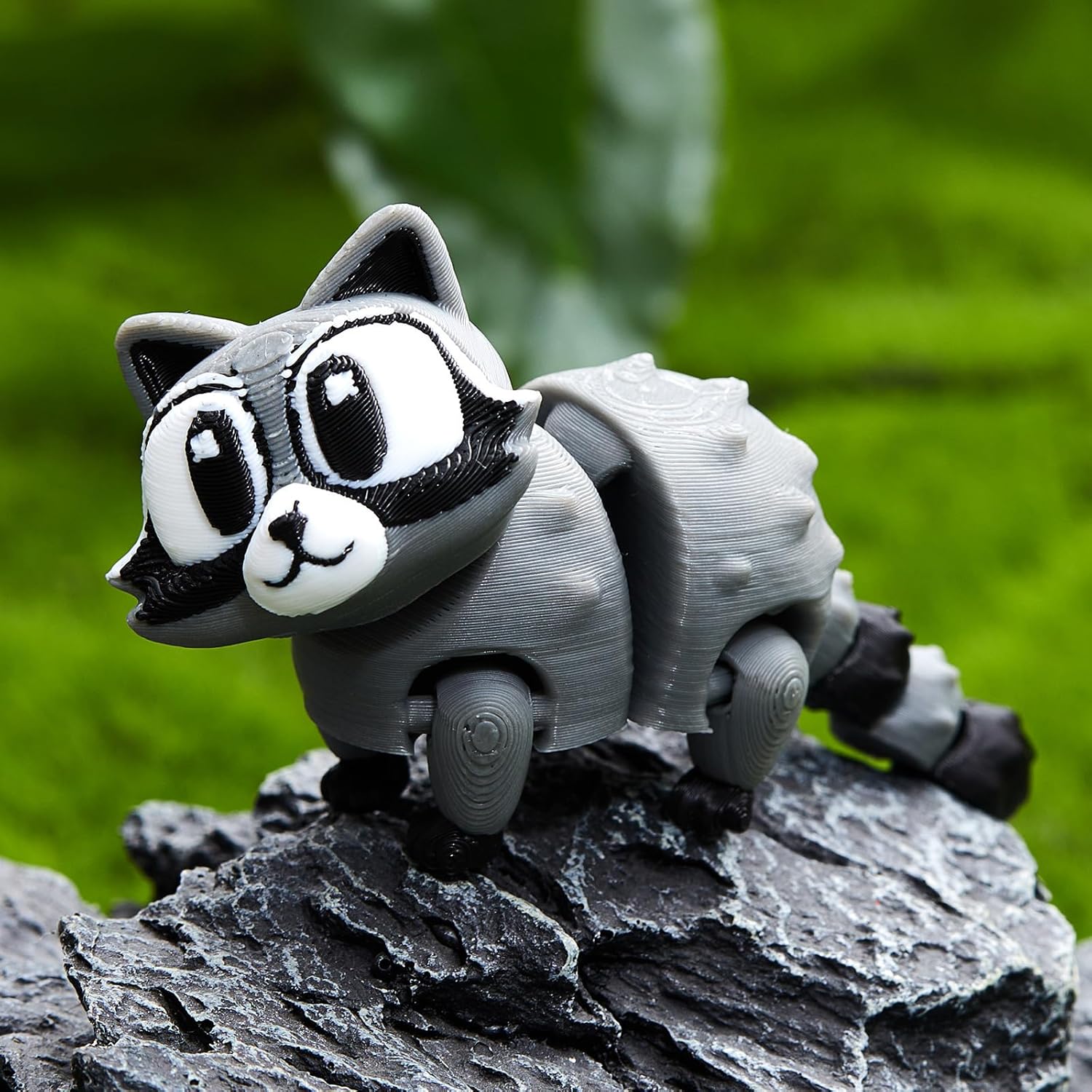 Soulchen 3D Printed Animals Articulating Raccoon Dumpster Pencil Holder Funny Panda Trashcan Desk Accessories Organizer Novelty Fidget Decoration Gift Birthday Party Favors Office Statue Playset