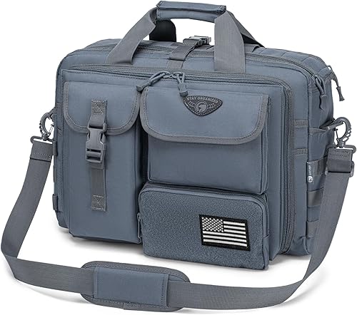 Miniatura 7 de Bolsa de mensajero táctica de Stypos para hombre, maletín militar para laptop de 14 pulgadas/15.6 pulgadas/17.3 pulgadas, bolsa de hombro para