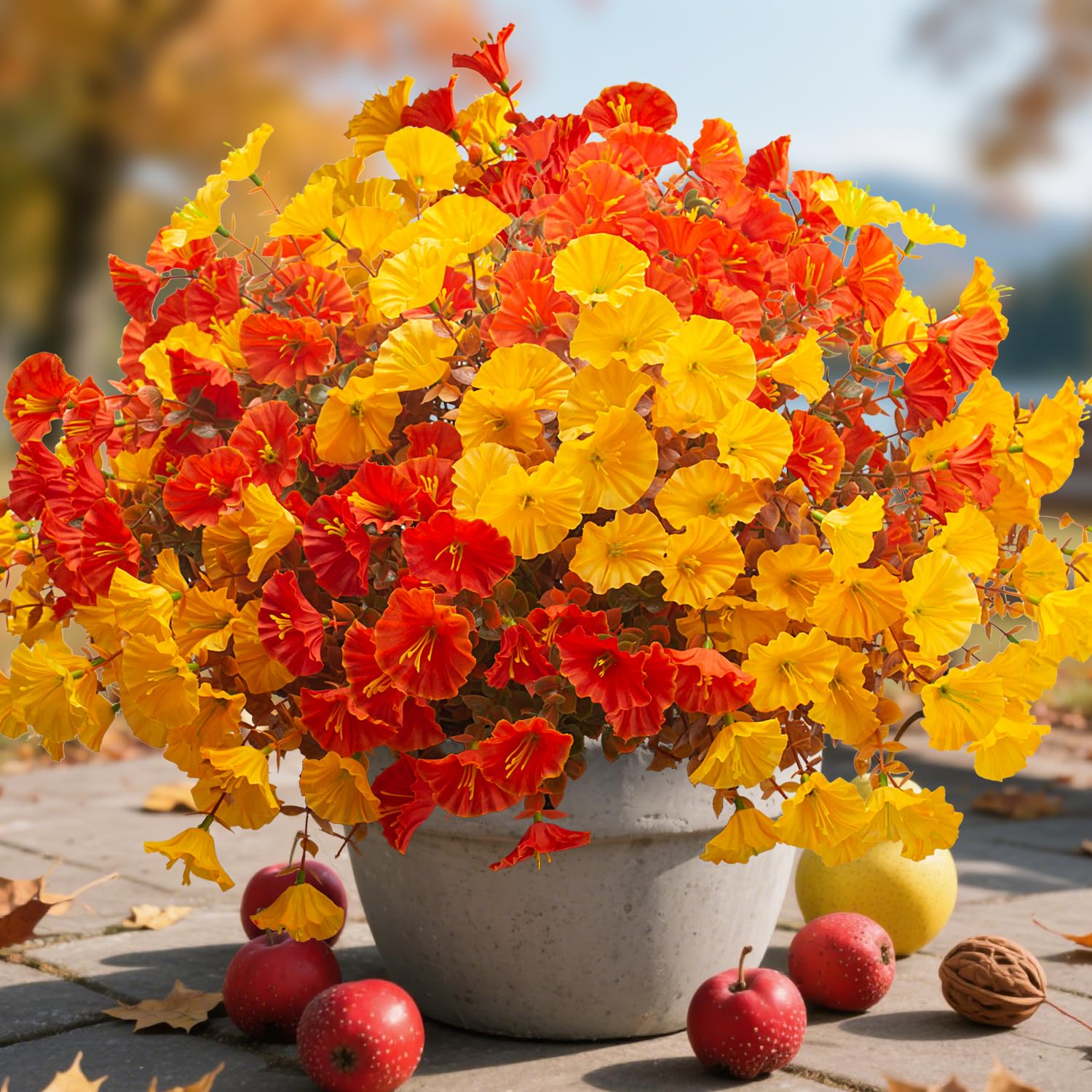 Fleurs artificielles d'extérieur imperméables lot de 12 fausses plantes pour pot et jardinière
